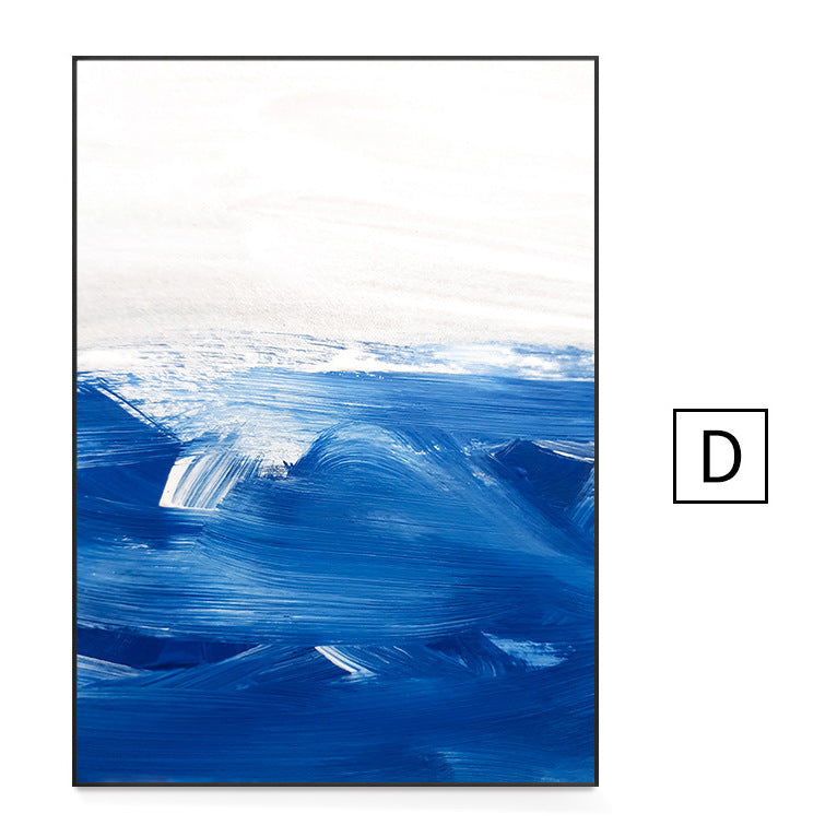 Blue Hydra Abstract Stroke Print
