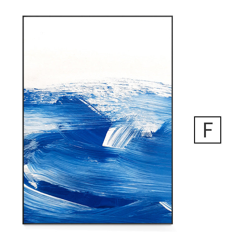 Blue Hydra Abstract Stroke Print
