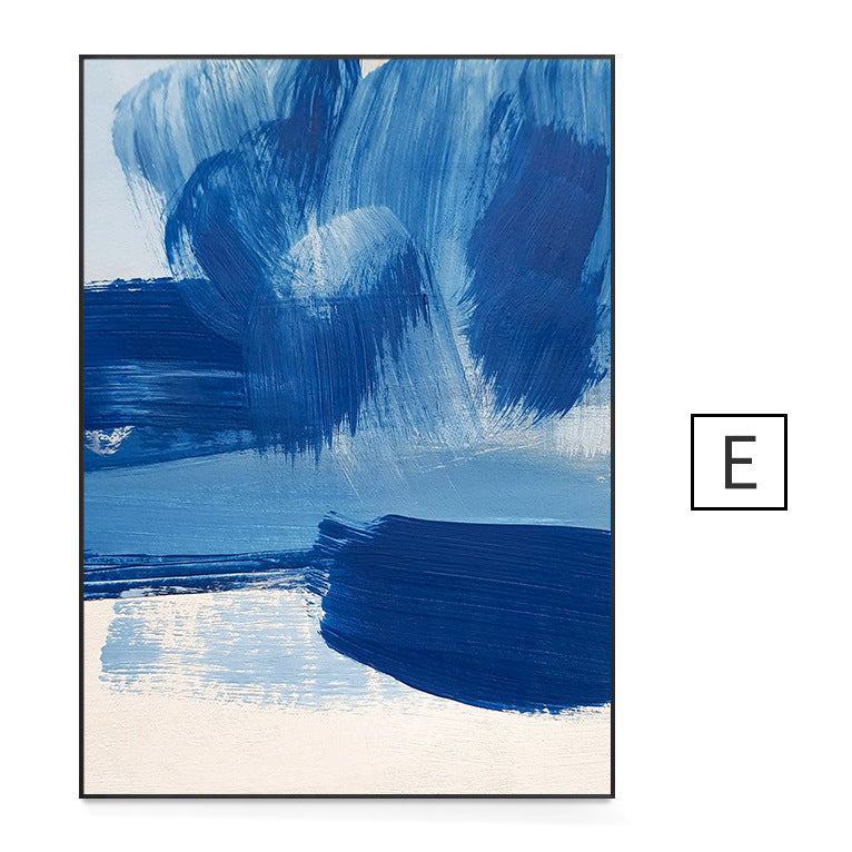 Blue Hydra Abstract Stroke Print