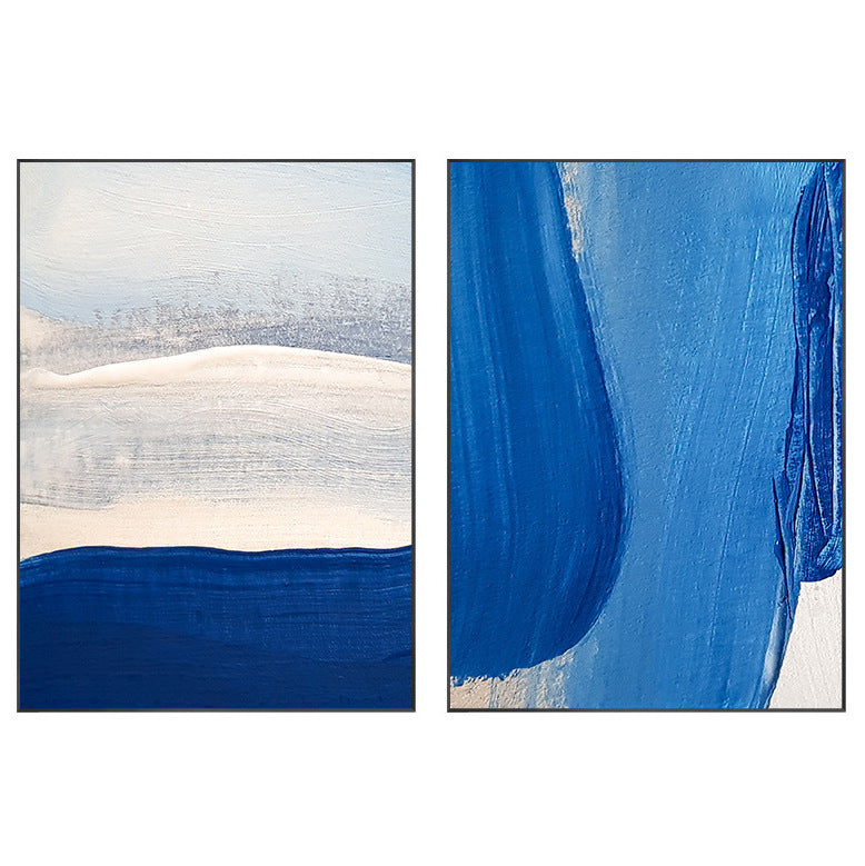 Blue Hydra Abstract Stroke Print