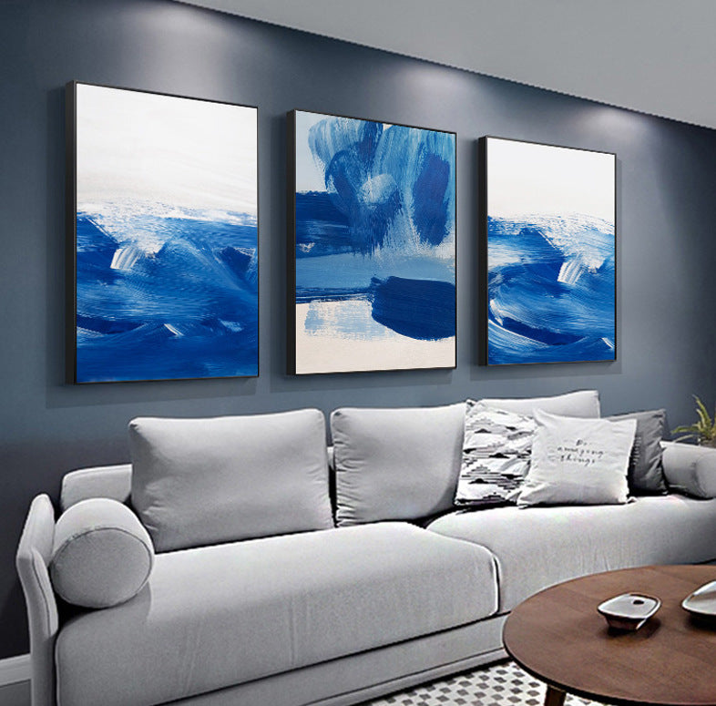 Blue Hydra Abstract Stroke Print
