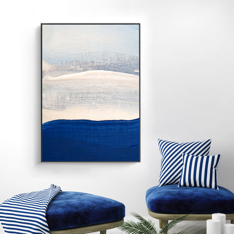 Blue Hydra Abstract Stroke Print