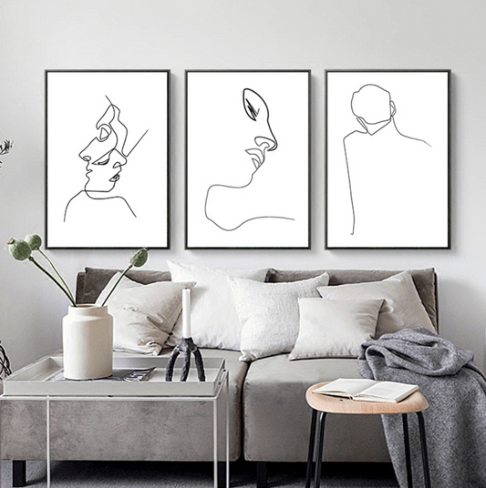 SALE: Black & White Silhouette Print