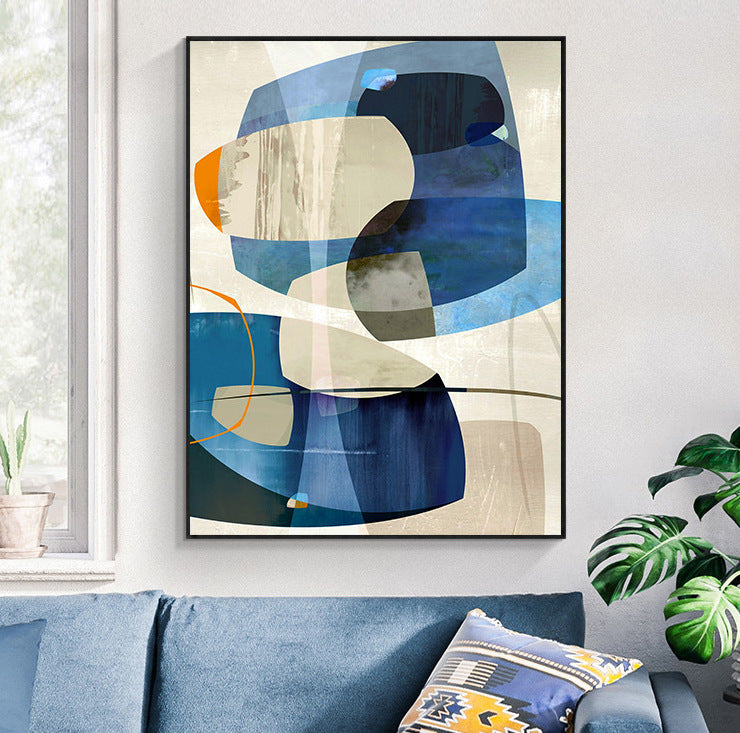 Azure Abstract Shape Print