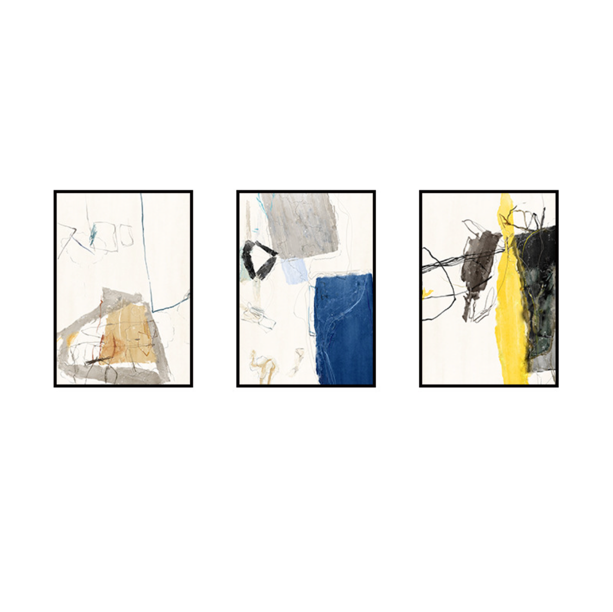 Bleu-Jaune Abstract Print