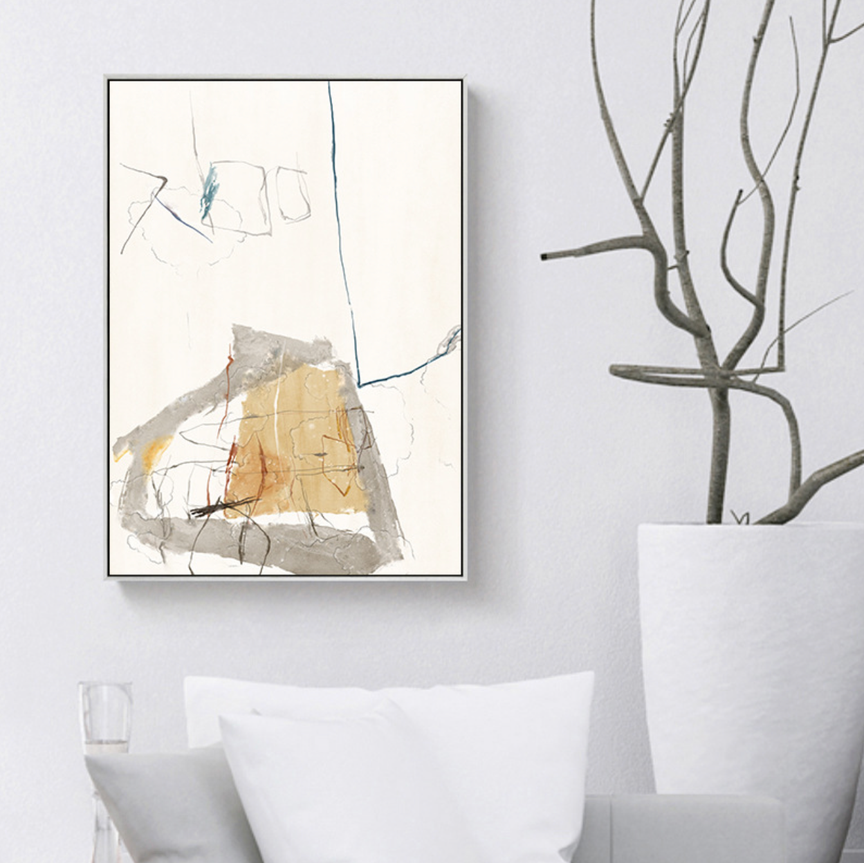 Bleu-Jaune Abstract Print