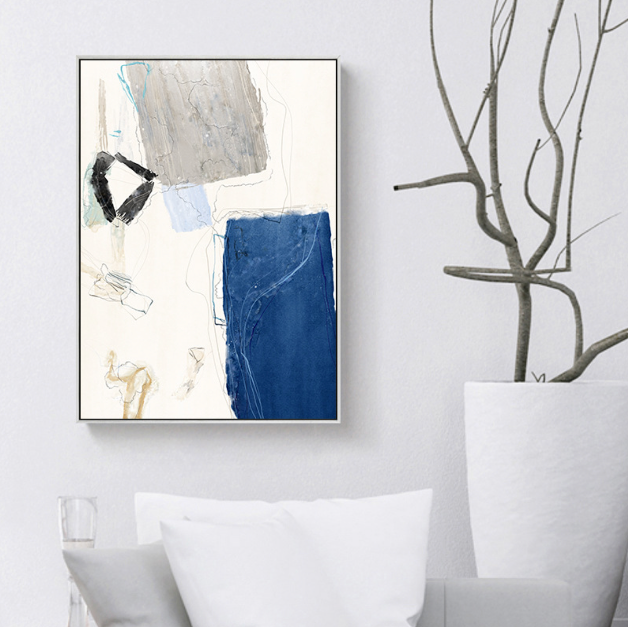 Bleu-Jaune Abstract Print