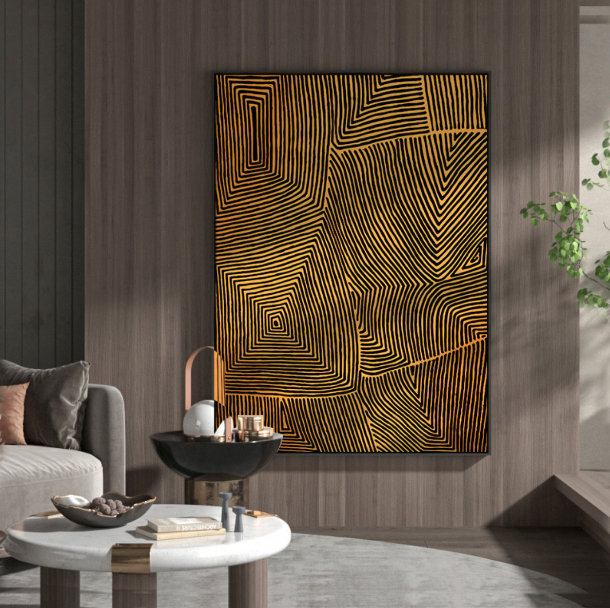 SALE: Orancio Line Print