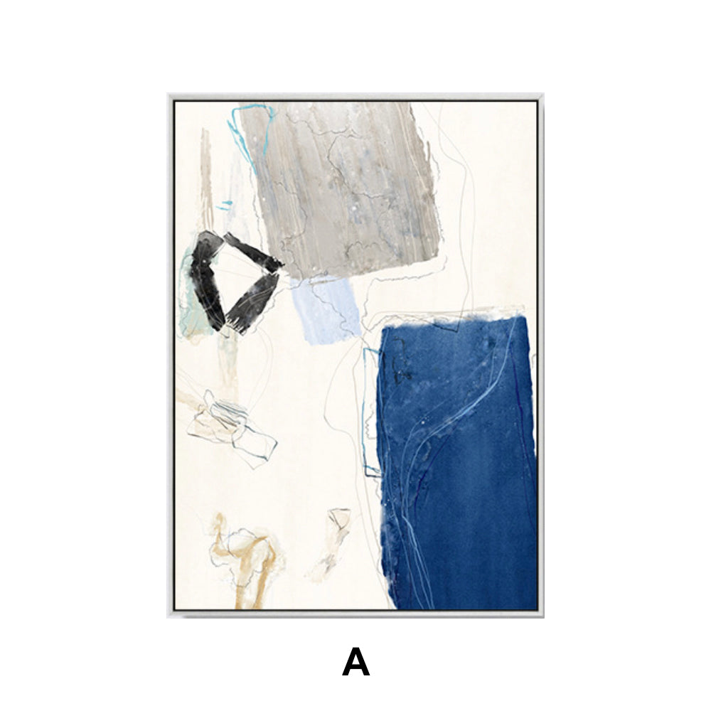 Bleu-Jaune Abstract Print