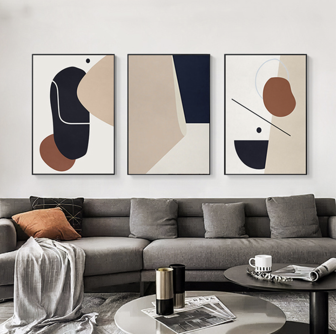 Marrone Abstract Print – Métier Home PH